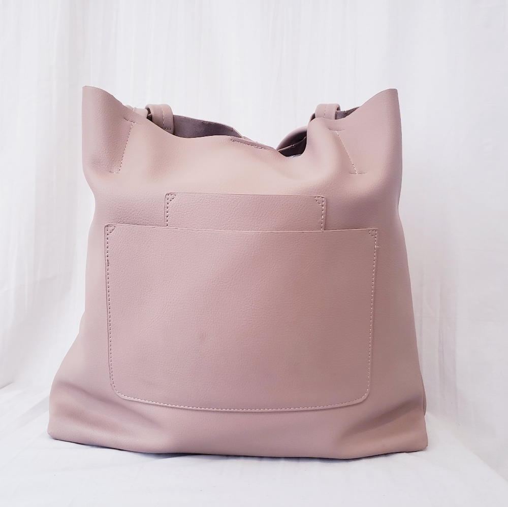 Pink Vegan Leather Tote